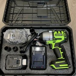 Robustrue 700Nm/517Ft-lbs Cordless Impact Wrench High Torque, 2X 4.0Ah Battery Power Brushless Impac