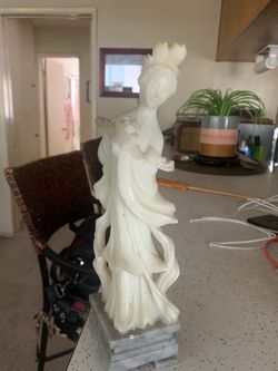 White Jade-Style Guanyin Figurine Statue