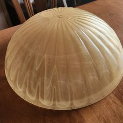 Vintage Glass Ceiling Light Shade, 15" In Diameter 
