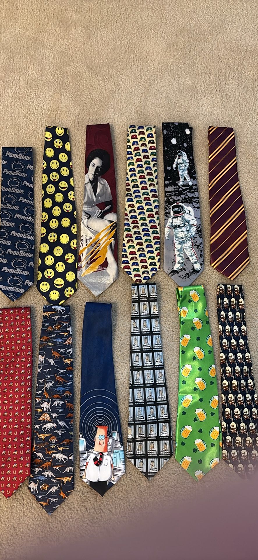 12 Graphic Ties Astronaut Penn State Dinosaurs And More