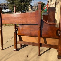 Dark Solid Wood Queen Size Bed frame 