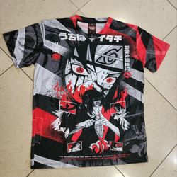 Naruto Red Fire Wraparound Adult Mens T-Shirt Size Large Manga Anime