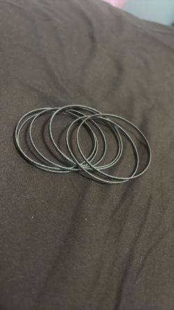 7 silver hoop bracelets