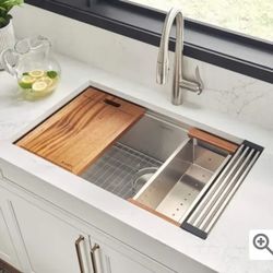 Ruvati Roma 32" Undermount Single Basin Stainless Steel Kitchen Sink