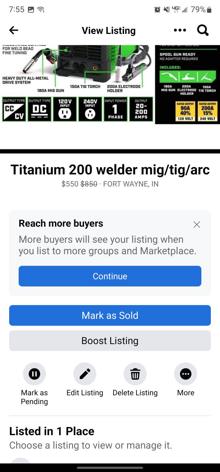 Titanium 200 Welder Mig/tig/arc
