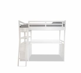 White twin loft bed