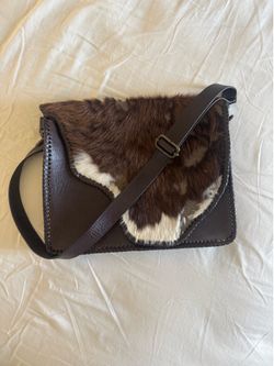 New! Hair-on Cowhide Leather Crossbody Bag