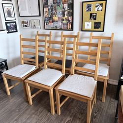 **SOLID WOOD IKEA KAUSTBY Chairs. Set Of 6