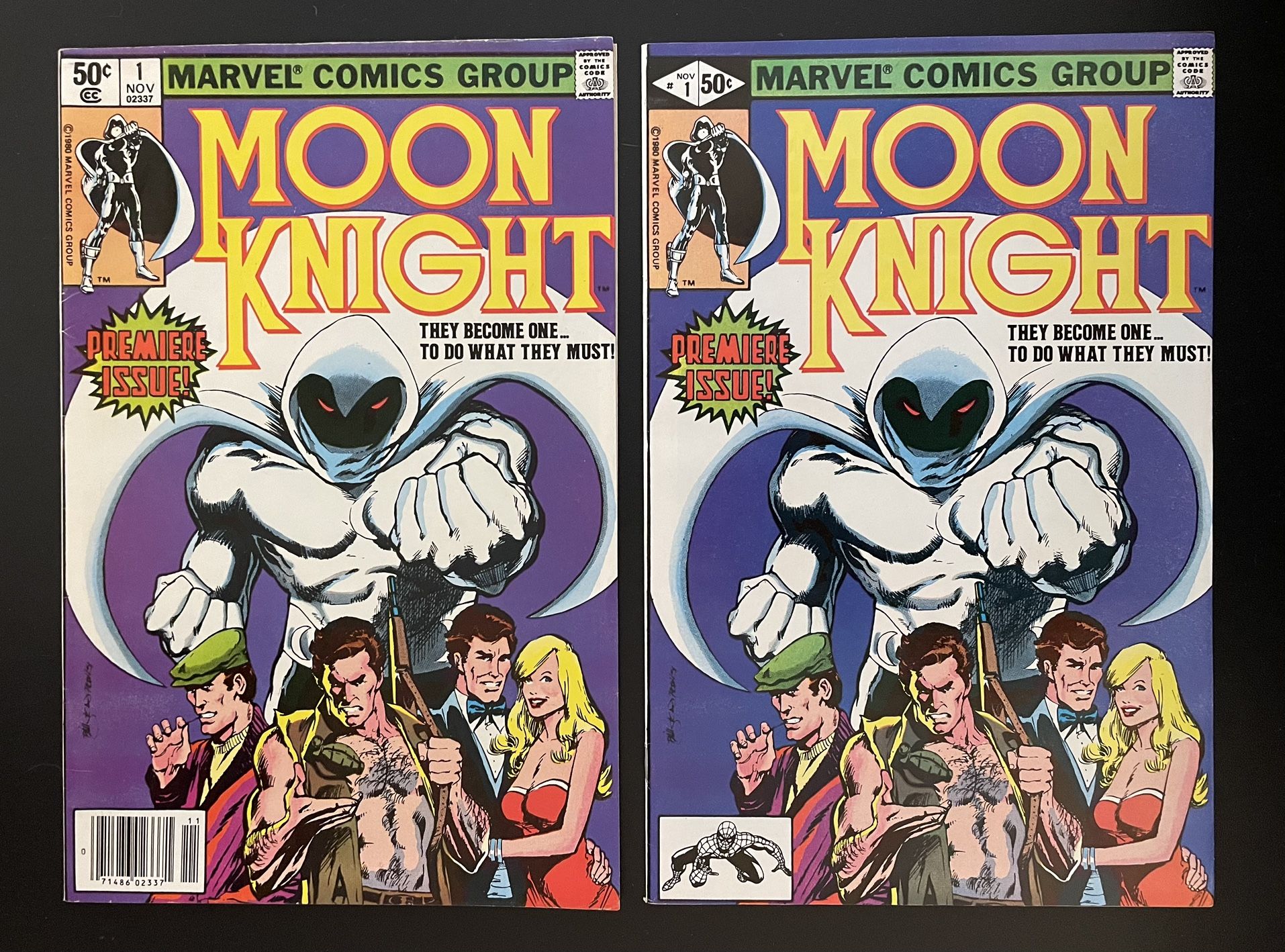 Moon Knight #1 double feature! Newsstand & Direct copies - High Grade!