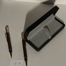 Handmade Wooden Pen And Pencil Set Gift,dads, Grads, Birthdays 