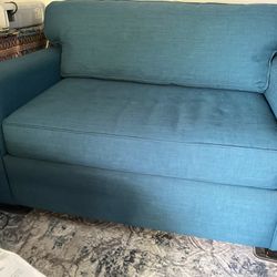 Single Sleeper Loveseat Teal Color