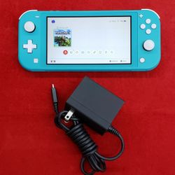 Nintendo Switch Lite 32GB Handheld Video Game System with Charger - Turquoise - HDH-001 - Working