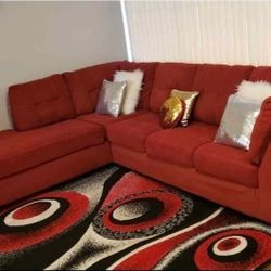 Ashley Sectional Red Color Brand New Condition No Pets Or Smoke 