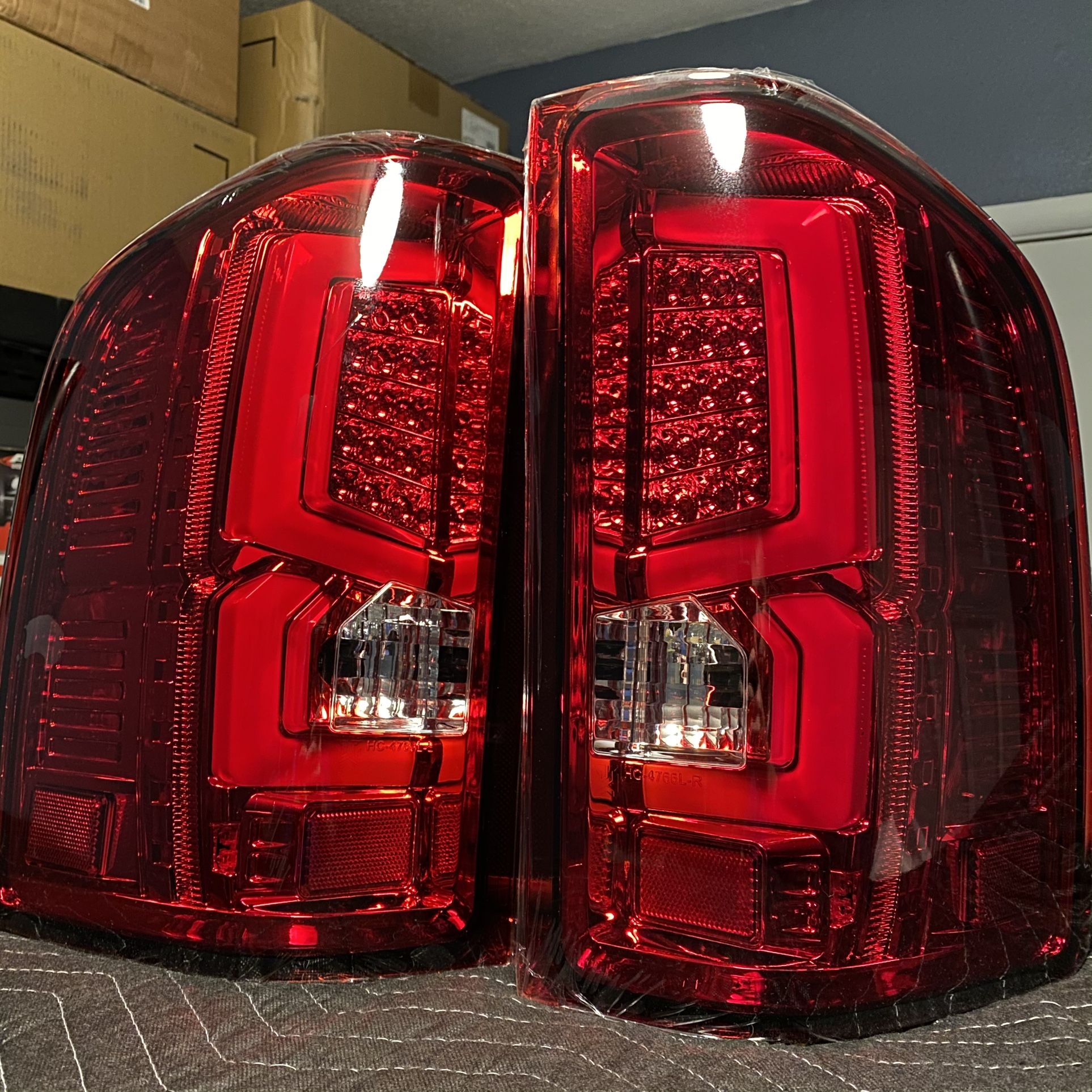 2007 - 2013 Silverado 1500 Silverado 2500 HD 3500 New Gen Replacement LED C-Streak Tail Lights Red