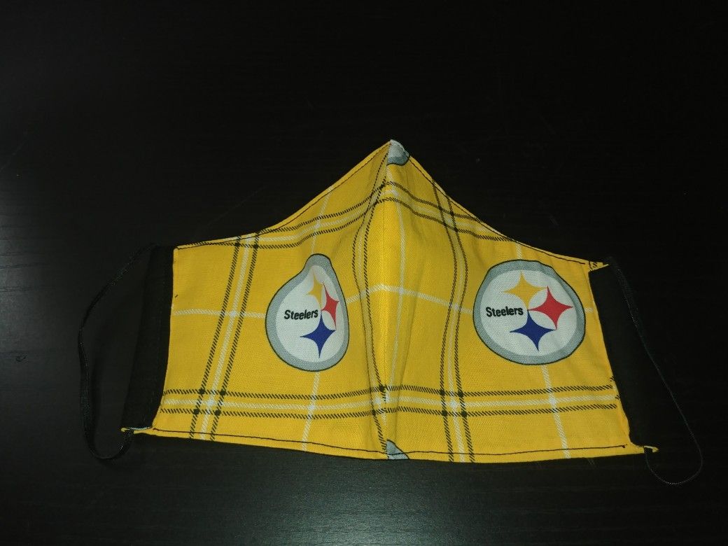 Pittsburgh Steelers gold and black 3 layer cotton mask