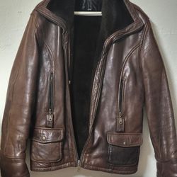 Leather  Fur Lined Jacket