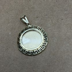 14k Circle Charm Versace Solid Gold