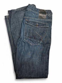Vintage Marc Ecko Cut & Sew Jeans 34x32 Dark Wash Flap Pocket Y2K Baggy Denim