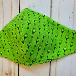 Face Mask Grinch Christmas Ears Loops Cotton 