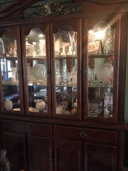 Cabinet With Hutch and Sideboard For Sale