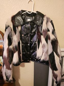 Small young woman's faux fur jacket