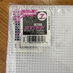 12" x 18" Stiff Clear 7 Plastic Mesh Embroidery Canvas