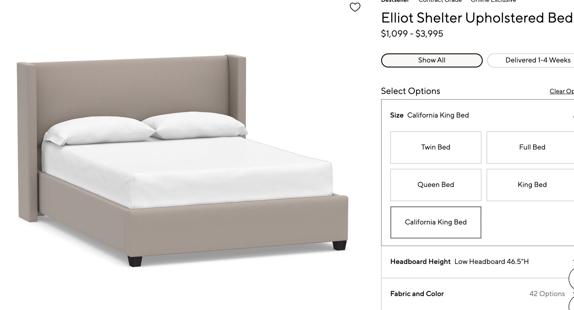 Pottery Barn King Size Bed