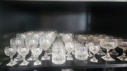 Crystal Glasses And Pitcher