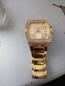 Guess Gold Iced Out Watch