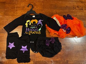 Hocus Pocus Onesie and Accessories Size 6-12 mos