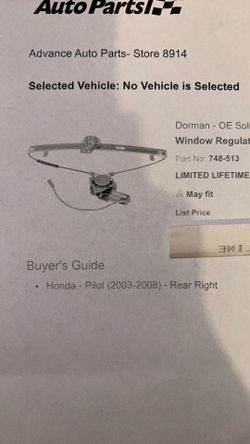 Honda Pilot Window Motor