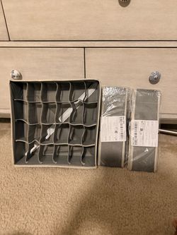 Fabric Drawer Organizers with Compartments – Set of 3