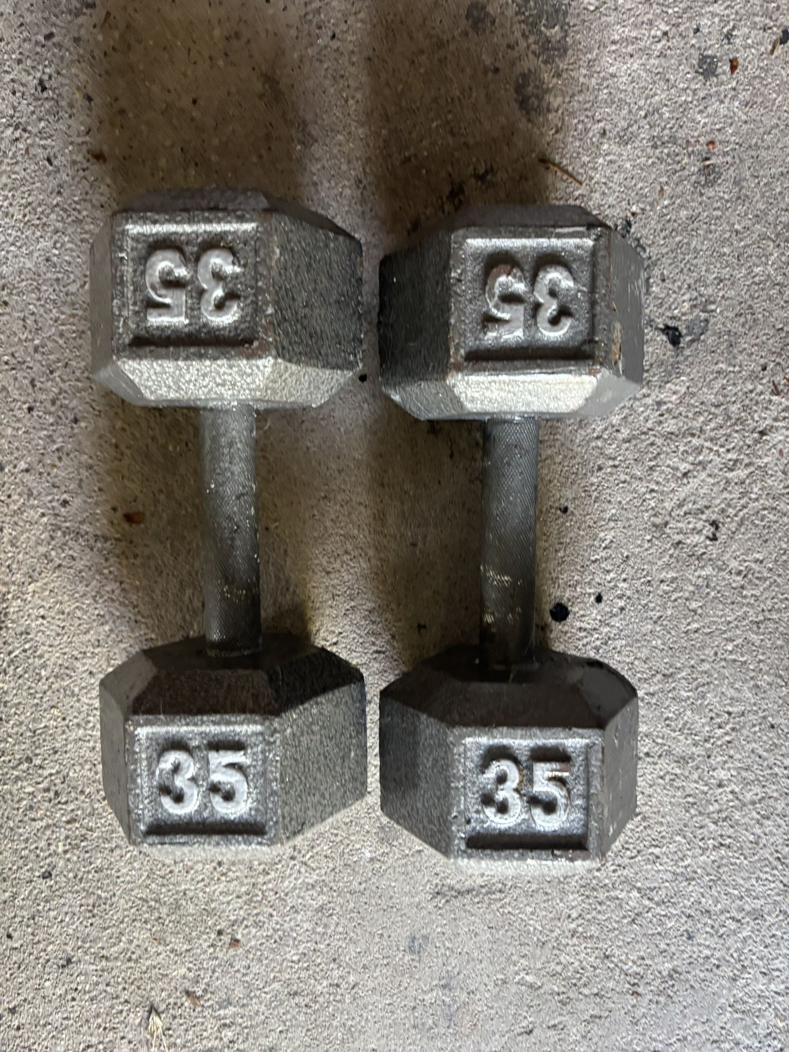 2-35lb Metal Dumbbells