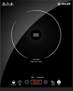 Portable Induction Cooktop,1800W Sensor Touch Electric ,6.7” heating coil, 17 temperature settings