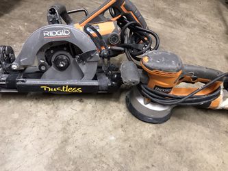 Ridgid dustless worm saw and 6inch sander