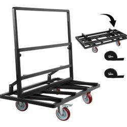 Folding Drywall Dolly w/ 5" Swivel Casters, 44.5" x 22" x 40" Plywood Cart w/ 2000 LBS Load Capacity, Portable Panel Truck Cart for Handling =Pa-329