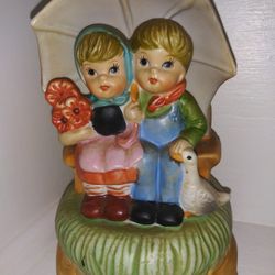 Vintage Rotating Musical Box. 7" H X 5" Dia