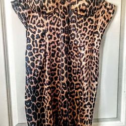 Leopard Print Spandex Dress  