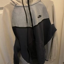 Blue and White Nike Tech Zip Up Hoodie Men's Large Excellent Condition