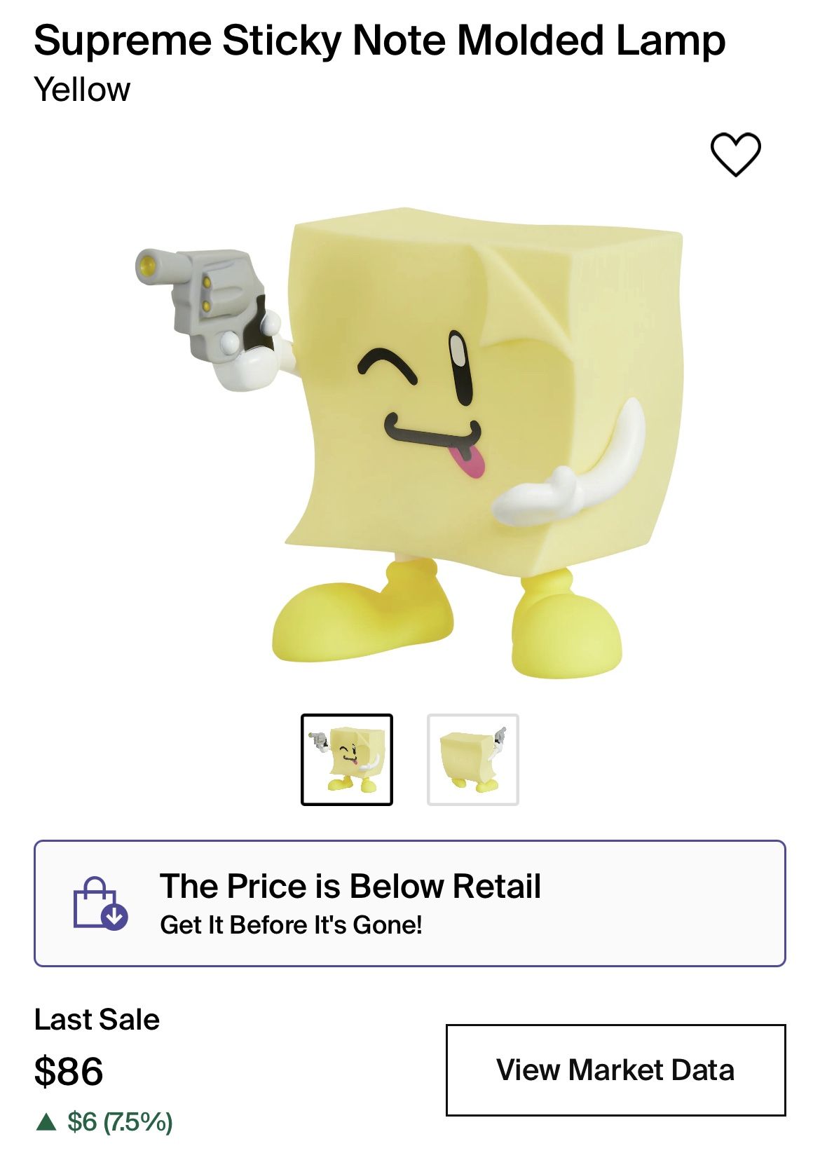 Supreme Sticky Note Molded Lamp ランプ Supreme Sticky Note Molded Lamp (SS22) - $88