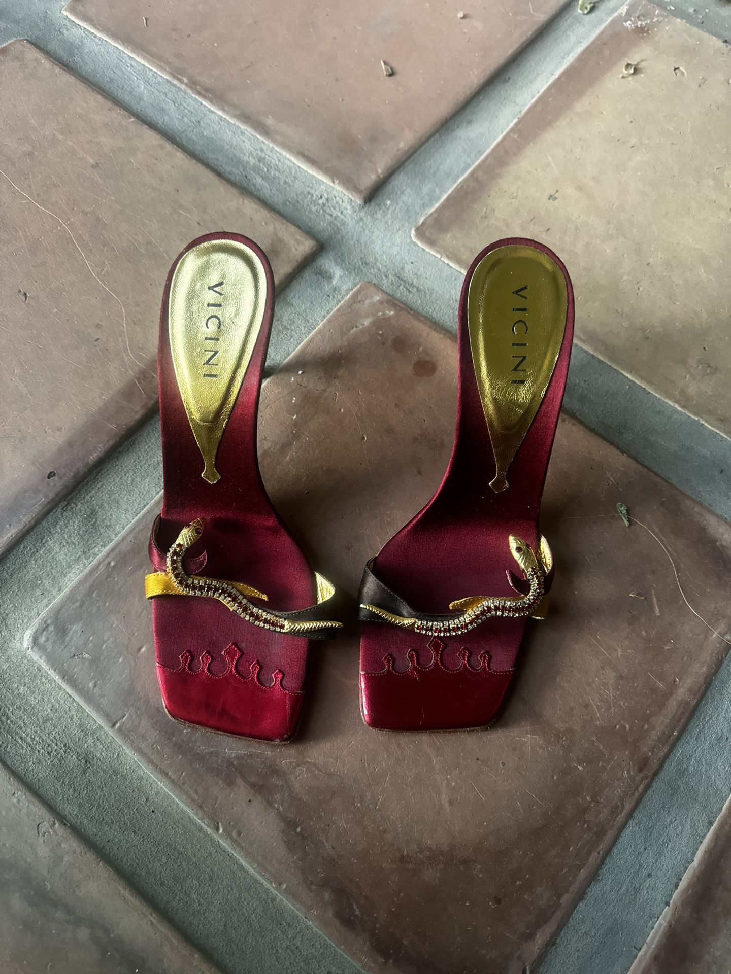 GIUSEPPE ZANOTTI Vicini Red And Gold Heels