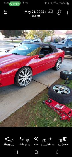 Red Chevy Camaro Convertible