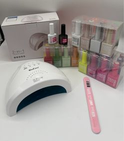 Ten Coco Gel Nail Polish Starter Kit UV LED Lamp 30 Colors Base & Top Coat