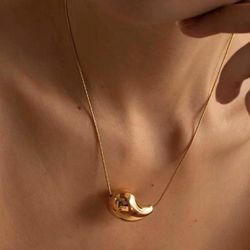 18k gold plated stainless steel teardrop necklace