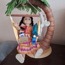 American girl doll of the year Jessie 2006, plus tree/ hammock, monkey
