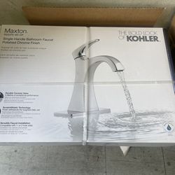 KOHLER Maxton 4 inch centerset 1-Handle Bathroom Faucet with Drain and Deck Plate