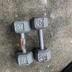 Two 20 Pound Dumbbell Weight 30$