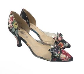 Bellini Cupcake Women Dress Pump Heels in Blk Floral/Lucite Size: 10W **NEW**