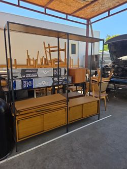 Modular storage and display shelf industrial style / Mid-Century Modern.