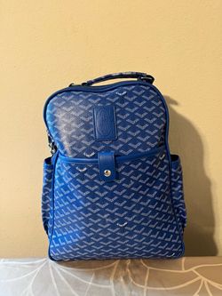 Goyard Blue Coated Canvas Backpack